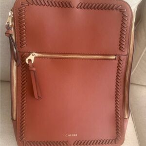 Calpak Tan Backpack with Gold Zippers